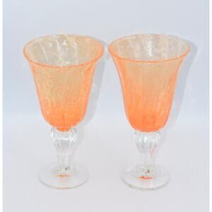 Val De Pome Christophe Saba Biot Seeded Wine/Water Stemware Goblets France